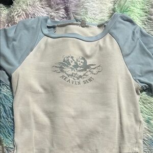 Heaven Sent Blue and White Raglan Tee